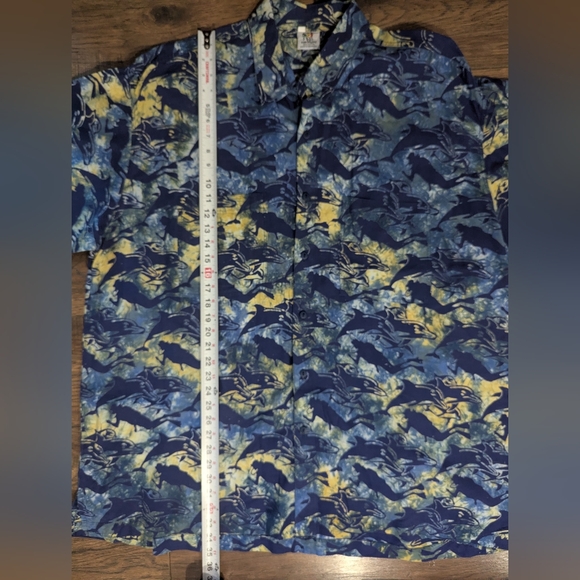 Rum Reggae Mens Tropical Beach Button Down Blue Dolphins Scuba Divers Size 2XL - Picture 9 of 15